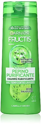 Garnier Fructis Champú Pure Fresh Pepino Purificante, 380ml