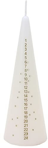 Bougie de l'Avent de Noël traditionnelle Toyland® 15 cm - Compte à rebours jusqu'à Noël - 1 fourni (IVOIRE)