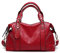 PORRASSO Elegant Handtasche Damen Schultertasche Frauen Henkeltasche Wasserdicht PU Leder Umhängetaschen Arbeit Reise Verabredung Boston Tasche Rot