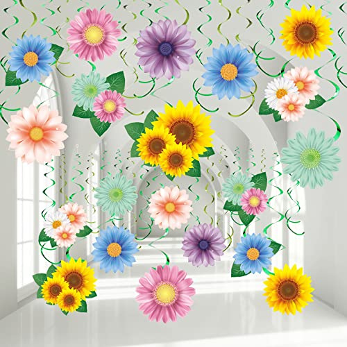 30 Piezas de Flores de Mariposa Colgantes en Espiral, decoración de Primavera y Verano, Girasol, Baby Shower, decoración para Mujeres y niños, cumpleaños, Pascua, Baby Shower, día de la Madre,