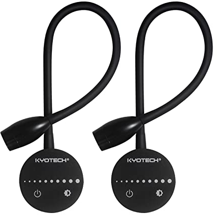 Leselampe Wandmontage Led Bettleuchte Berührungsschalter Dimmbare Schwanenhals Lampe Bett Leseleuchte Warmweiße Bettlampe mit Schalter Und Steckerkabel Schwarz /Weiß 2er Set, 320Lm / 3000K / 4W