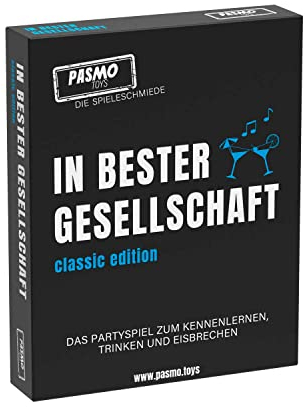 Pasmo 38857 Toys-In Bester Gesellschaft Classic Edition-Gesellschaftsspiele-Silvester Trinkspiel Karten zum Spieleabend, Party Kartenspiel JGA Spiel