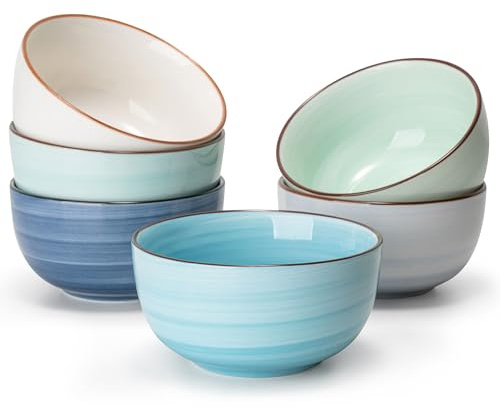 Sweese 4 Oz Porcelain Bowls Set - 6 Pack Mini Dipping Dessert Bowls, Microwave Dishwasher Safe, Multicolor