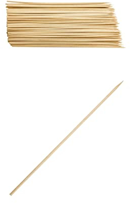 Henbrandt Pack of 100 Bamboo Skewers 30cm Wooden Kebab Sticks Eco Friendly Bamboo Sticks for Barbecue Grill Burger Skewer Fondue Sticks Marshmallow Toasting Roasting Skewer Long Cocktail Sticks