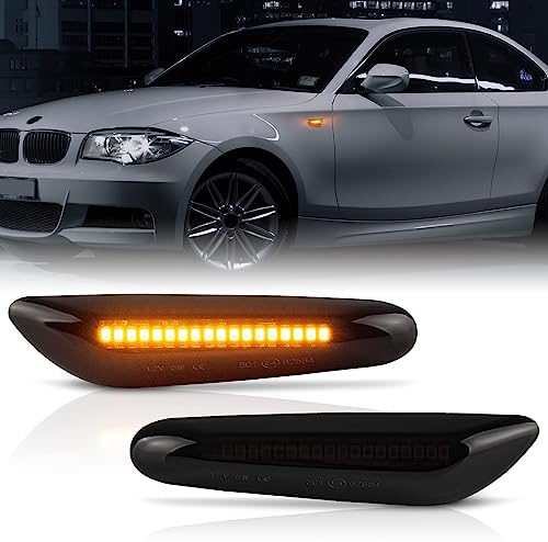 POPMOTORZ LED Blinker Seitenblinker mit Canbus Fehlerfrei 2835 SMD für BMW 1 Series E81 E82 E87 E88 3 Series E46 E36 E90 E91 E60 E61 E92 E93 5 Series E60 E61 X1 E84 X3 E83 X5 E53, 2 Stücke