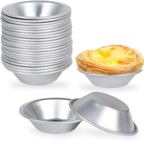 WUWFKUI 20 st äggtårta formar, små pajtårtor dessertformar