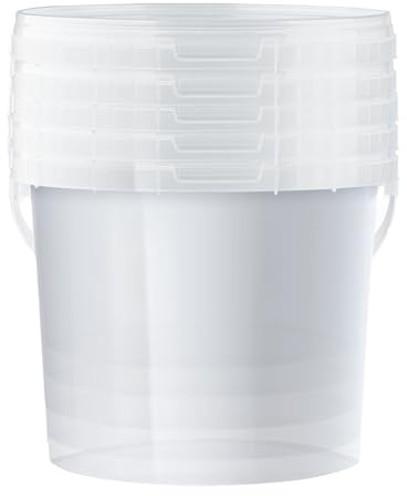 POSH Cubo con tapa 5L – Transparente, de plástico, apto para alimentos, estanco, inodoro, robusto, estable, hermético, cubo con asa (5, 5L)
