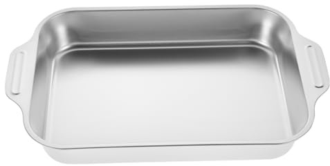Mobestech Stainless Steel Roasting Pan 14.57X8.66X2.09In Rectangular Fish Grilled Tray Lightweight Oven Roasting Tray Easy-Clean Serving Dish for Home Hotel Restaurant