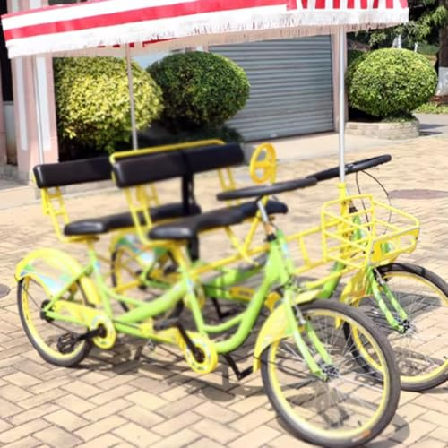 Quad dubbelsitsig sightseeing pedalvagn, tvåradig taxi för familjeutflykter och gruppturer, perfekt för natursköna områden