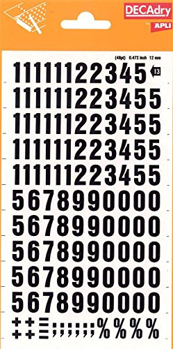 Lettres et chiffres transférables noirs.