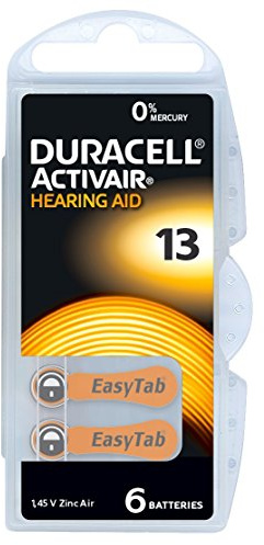 30 batterier för hörapparater Duracell Activair storlek 13