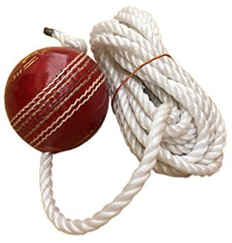 TIMA Leather Cricket Shot Practice Hanging Ball, String Cricket Ball and Knocking Cricket Ball with Rope (Multi-Color) (Pack of 1)