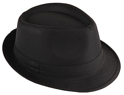 Miobo Cappello di Paglia, Cappello Panama, Cappello Fedora, Design Trilby, Protezione Solare 60 Tinta Unita Nero
