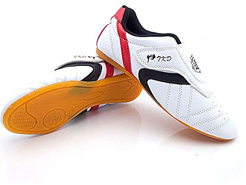 Meng Zapatillas de Taekwondo Cómodos Antideslizantes Zapatillas Deportivos de Taekwondo Kung Fu Tai Chi (Color : White, Size : 36)
