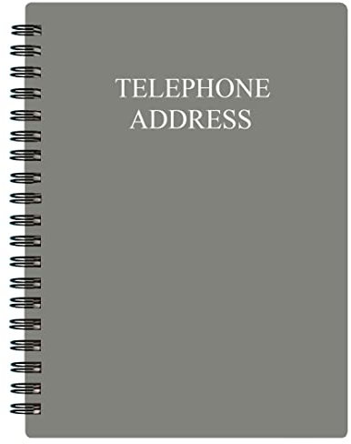 Telephone Address & Birthday Book with Tabs, Address Log Book for Contacts, with Phone Numbers, Addresses, Birthday & Password. Alphabetical A-Z Organizer, Grey, 5x7 inch