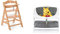 Hauck Kinder Hochstuhl Alpha+, Mitwachsend ab 6 Monate, Buchenholz, Stabil & Sicher bis 90 kg,Natur & Sitzkissen für Holzhochstühle Highchair Pad Deluxe, Kompatibel mit Alpha+, Pooh Grau
