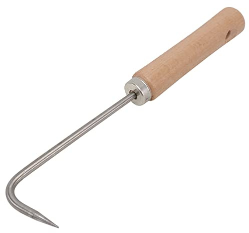 EdirFtra Herramientas manuales de deshierbe, deshierbe con Mango, deshierbe Manual con Mango de Madera, Gancho de un Solo Poste, Pala de deshierbe para aflojar el Suelo en el Patio, cavar Verduras