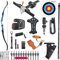 wolfman Bogenschießen Recurve Bogen Set Erwachsene 66/68/70 Zoll 12-40Lbs Bogen und Pfeil Set Praxis Bogen Wettbewerb Bogen Jagd Bogen für Bogenschießen Club Schießwettbewerb RH(Blau, 66/26Lbs)