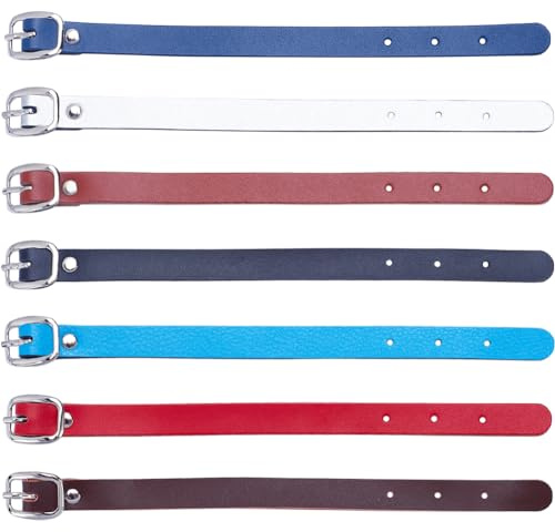 GORGECRAFT 7 Colori 205 mm Cinghie per Staffe In Pelle di Vacchetta Cinghie per Bagagli Originali Etichette per Bagagli Cinture di Ricambio A Lunghezza Regolabile con Fibbia In Metallo Cinturino