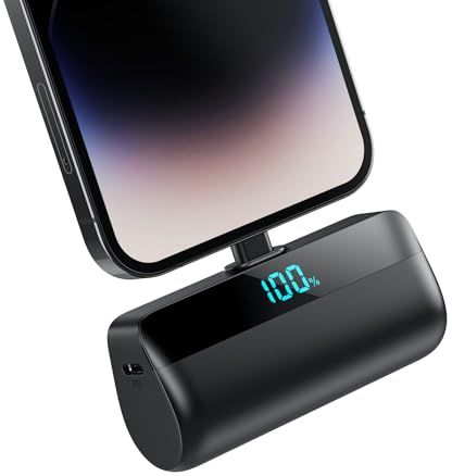 Feob Mini Power Bank per iPhone, 5200mAh 20W PD Caricabatterie Portatile Ultra Compatto Powerbank Batteria Esterna con LED Display Compatibile con iPhone 14/14 Pro Max/13 Pro/13/12/11/XR/XS/8/7/6s Ecc