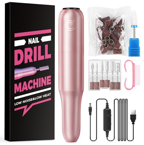 COSCELIA Torno para Uñas Profesional 29 en 1, 20000 RPM Lima Electrica Uñas USB para Uñas de Gel, Velocidad Ajustable Set de Manicura y Pedicura para Principiantes