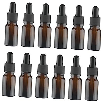 VICASKY 12pcs Women Essential Oil Bottle Retro Antique Glass Empty Small Bottle for Perfume Dispensing Decoration
