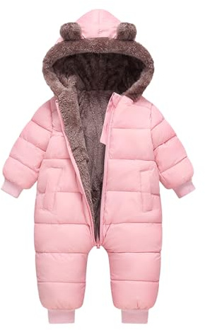 XIFAMNIY Newborn Winter Snowsuit Baby Infant Boys Girls Bear Outfit Warm Jumpsuit Outwear Romper Coat Clothes