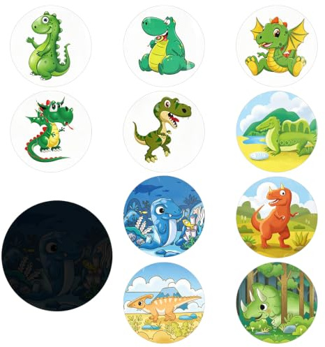 Pengshow Potty Training Stickers, Self Adhesive Potty Stickers, 10PCS | Reusable Color-Changing Toilet Training Stickers, Colorful Dinosaur Toilet Reveal Sticker, Interactive Pee Targets for Kids