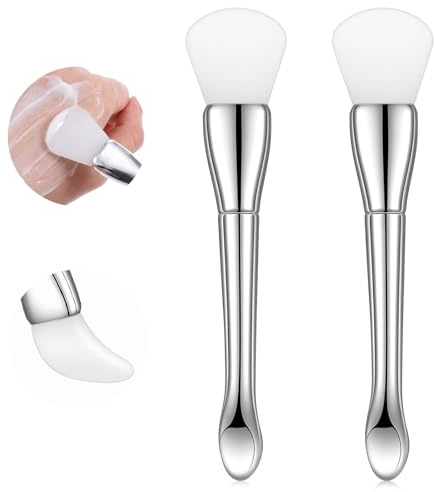 Ouligay 2 pennelli per maschera, pennello per maschera, pennello in silicone, applicatore per maschera, pennelli flessibili fai da te per la cura della pelle, maschere facciali, maschera di pulizia