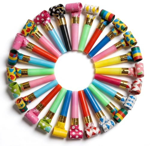 Party Blowers, Party Poppers for Celebrations, Noise Making Entertainment for Social Gatherings, 30 Piece Party Blower Set