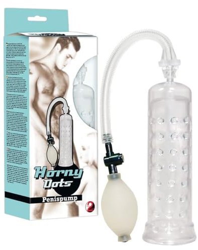 You2Toys Horny Dots Penispumpe - verführerische Vakuumpumpe für Männer, Penispumpe mit Pumpball, Potenzpumpe für Stimulation und Training, transparent