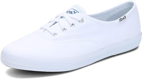 Keds Women's Champion Original Canvas Lace-Up Sneaker, White, 8.5 W US
