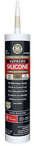 GE Sealants & Adhesives Supreme Silicone Kitchen & Bath Sealant, 10.1oz, Almond