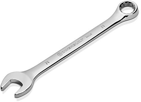 Powerbuilt 24mm Metric Combination Wrench, 12 Point Double Ended Box and Open End, 15 Degree Offset Polished 644128