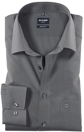 Olymp Homme Chemise Business à Manches Longues Luxor,Modern fit,New Kent,Mittelgrau 60,40
