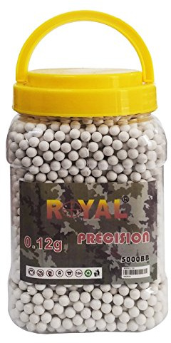 5000 Pallini Bianchi per Softair Soft Air Royal Precision 0.12 grammi 6 mm