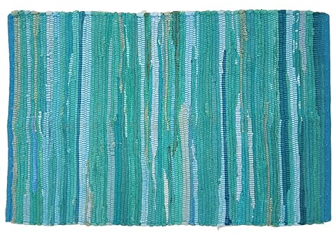 Ramanta Home Hand Woven Cotton Chindi Rag Rug 2'x3' - Teal
