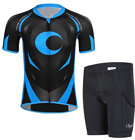 Traje de Ciclismo Niño de Uncle Lee para Niños Ciclistas, Camiseta Manga Corta + Pantalones con Asiento Acolchado, 4-11 Años, Talla 48-51 / 120-128cm, Color Cc