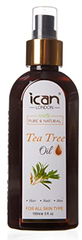 ICAN LONDON 100% PURE & NATURAL TEA TREE OIL FOR HAIR, SKIN, NAILS 150ML