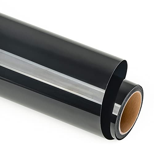 Lya Vinyl Heat Transfer Vinyl, 12x 6FT(30.5cm x 183cm) Black Iron on Vinyl for Cricut, Silhouette Cameo, HTV Vinyl for Cloths, Hats, Fabric(Black)