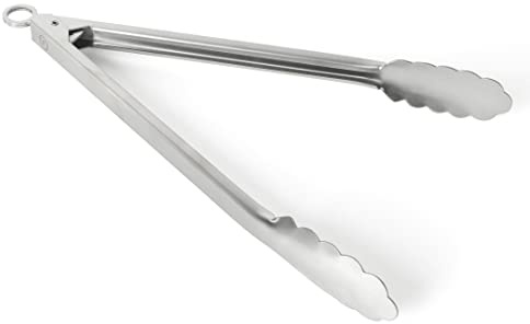 Martha Stewart Richburn 12-Inch Stainless Steel Kitchen Tongs – Durable, Heat-Resistant Cooking and Serving Tool