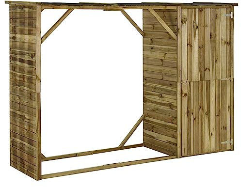 Home Outdoor OthersGarden Kaminholz Werkzeugschuppen Kiefernholz 253x80x170cm