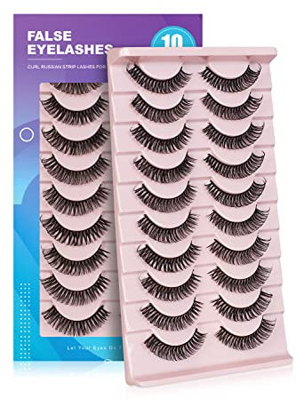 Generico Ciglia Finte Fox Eye Naturali Ciglia di Volpe Fluffy 3D 10 Paia Ciglia Finte Ricce Confezione