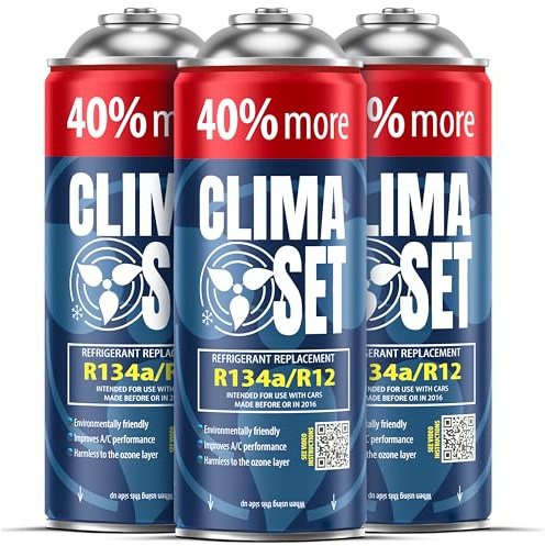 Clima Set gasersättning R134a 3 x 235 g för billuftkonditionering - för bilar 1995–2016 - kylmedel för billuftkonditionering - gas för bilens luftkonditionering