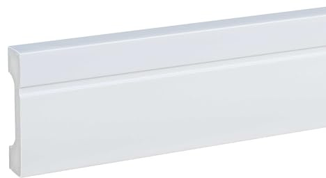 PROVISTON Sockelleiste 18 x 80 x 2000 mm Moderne Fußleiste Eckiges Profil Hochwertige Fußleiste Kunststoff Weiß Wasserfest, Robust und Langlebig