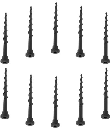 LUMOOM Lot de 10 piquets en plastique de 14 cm de long pour tondeuse à gazon, station de charge à fixer sur le sol de la pelouse (noir)