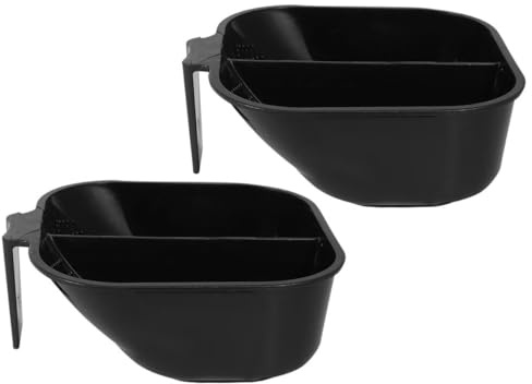 TOYZFRIENDY 2 Boles para Tinte de Cabello de Plástico Negro Base Antiderrame Mezcla Profesional para Estilistas y Uso Doméstico Accesorios para Teñir el Cabello Recipientes para Mezclar