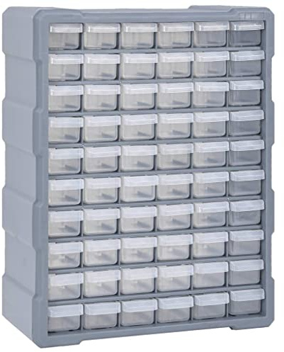 Lumanois Organisateur Multi-tiroirs avec 60 tiroirs 38x16x47,5 cm Accessoires de quincaillerie Gris,147588
