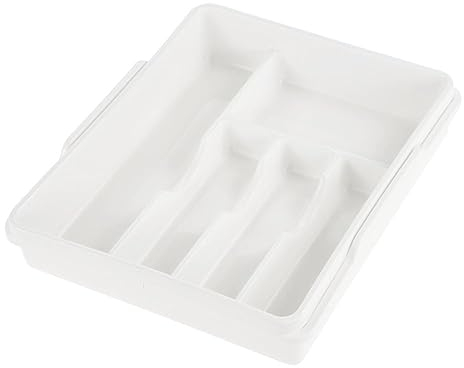 keeeper Bandeja para cubiertos, De 5 a 7 compartimentos, Inserción en cajones, 38 x 32 x 7,5 cm hasta 38 x 50,5 x 7,5 cm, Franka, Blanca