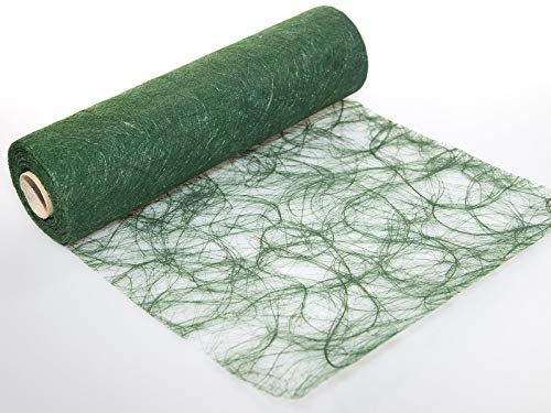 Protinam Tischläufer Sizoweb, 30 cm breit, 20 m lang, Dunkelgrün 6725, Gestreift